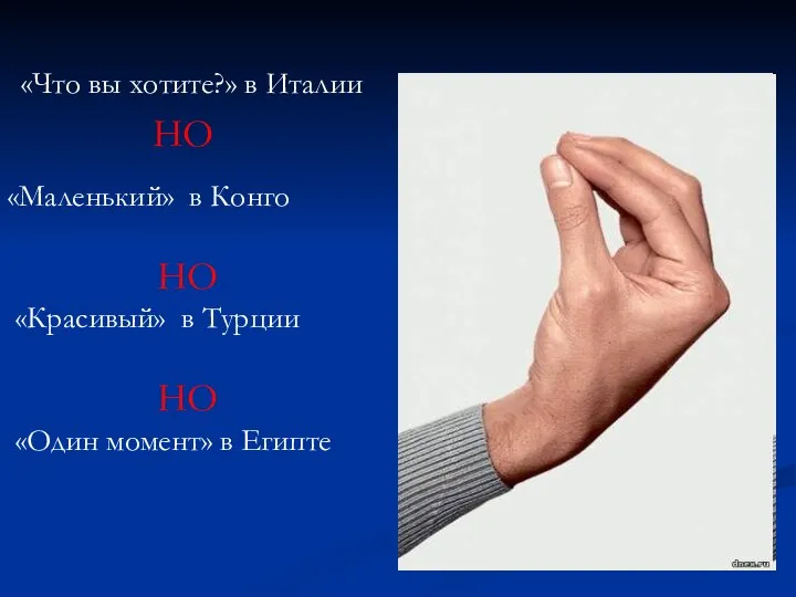 «Что вы хотите?» в Италии НО «Маленький» в Конго НО «Красивый»