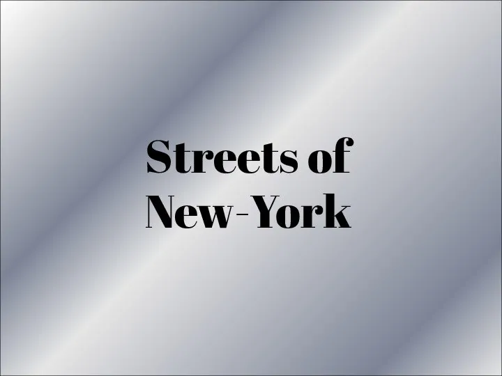 Streets of New-York