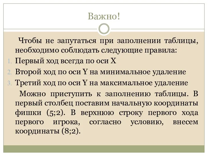 Важно! Чтобы не запутаться при заполнении таблицы, необходимо соблюдать следующие правила: