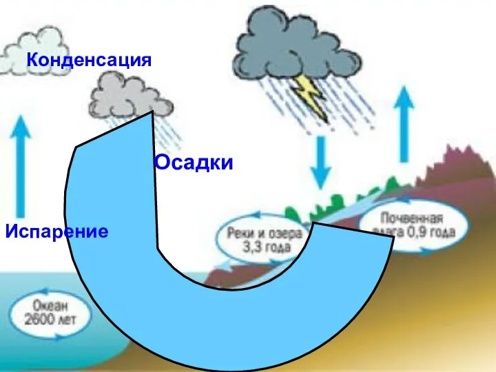 Испарение Испарение Осадки Конденсация