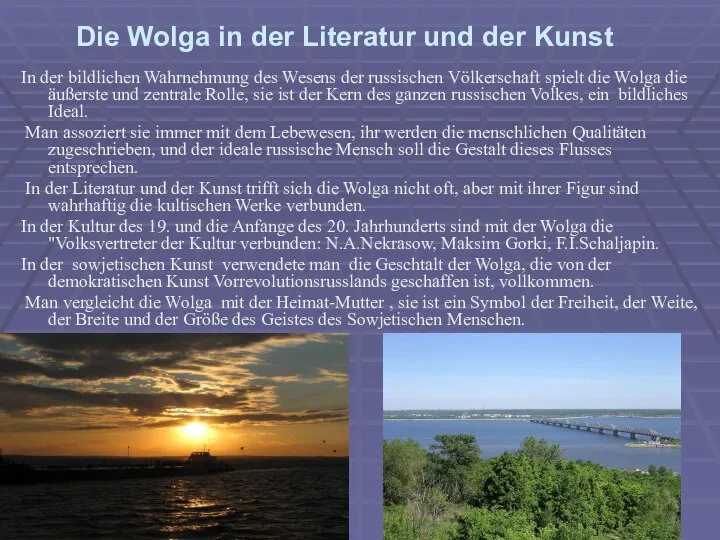 Die Wolga in der Literatur und der Kunst In der bildlichen