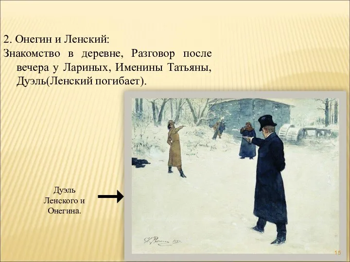 2. Онегин и Ленский: Знакомство в деревне, Разговор после вечера у