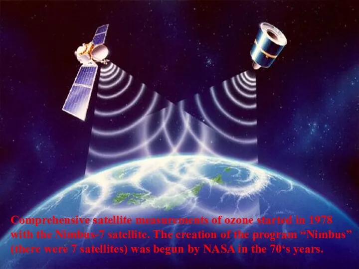 Comprehensive satellite measurements of ozone started in 1978 with the Nimbus-7