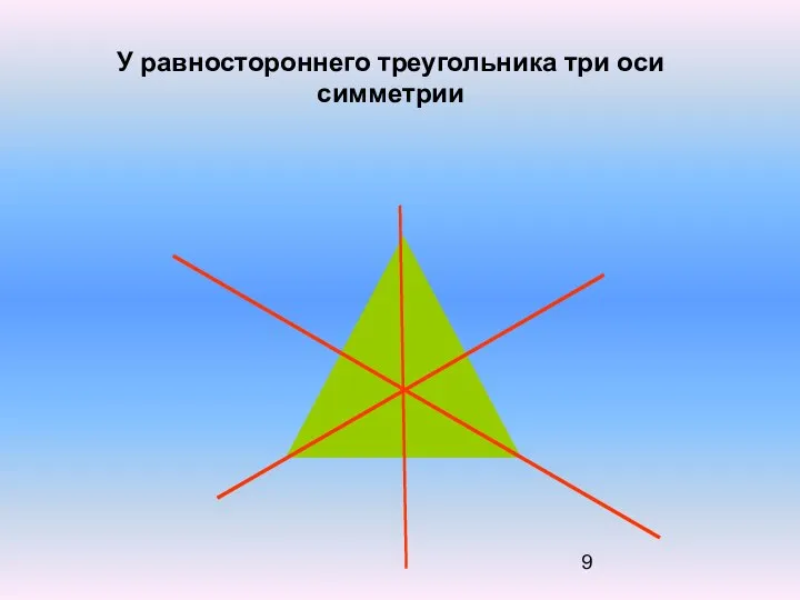 У равностороннего треугольника три оси симметрии