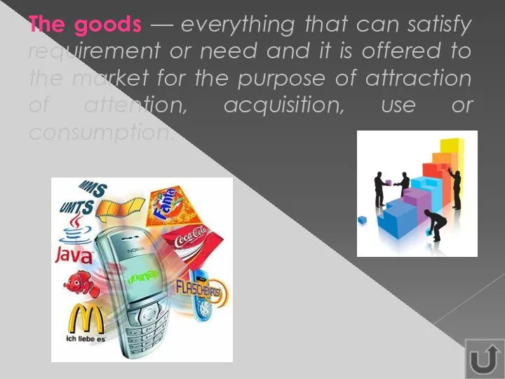 The goods — everything that can satisfy requirement or need and