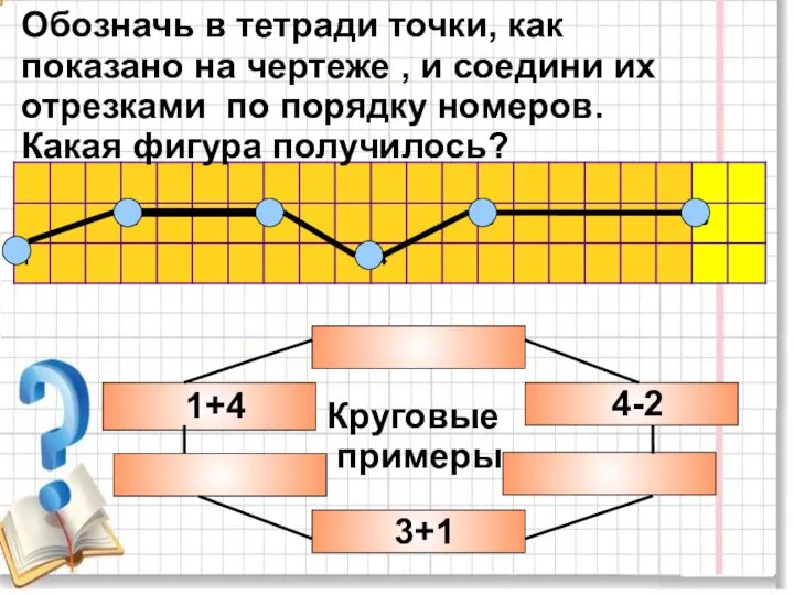 Обозначь в тетради точки, как показано на чертеже , и соедини