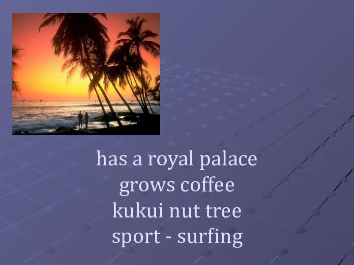 has a royal palace grows coffee kukui nut tree sport - surfing