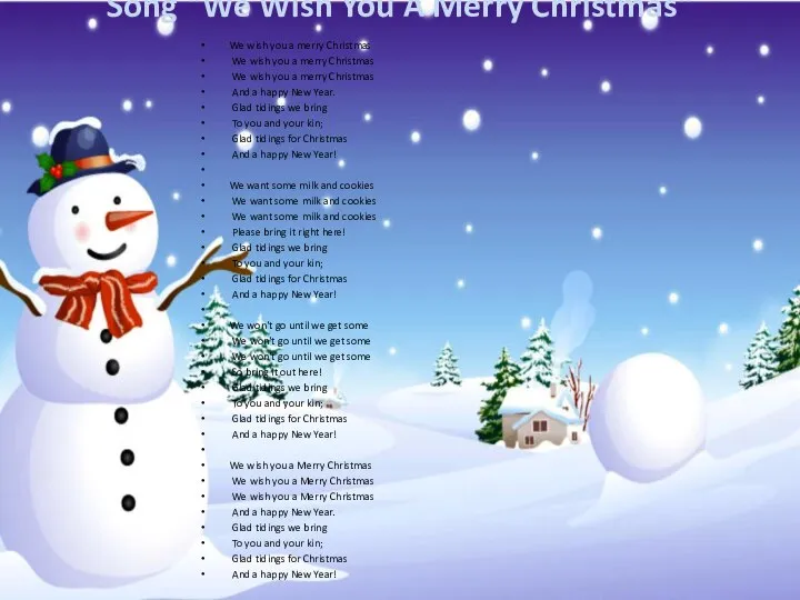 Song "We Wish You A Merry Christmas" We wish you a