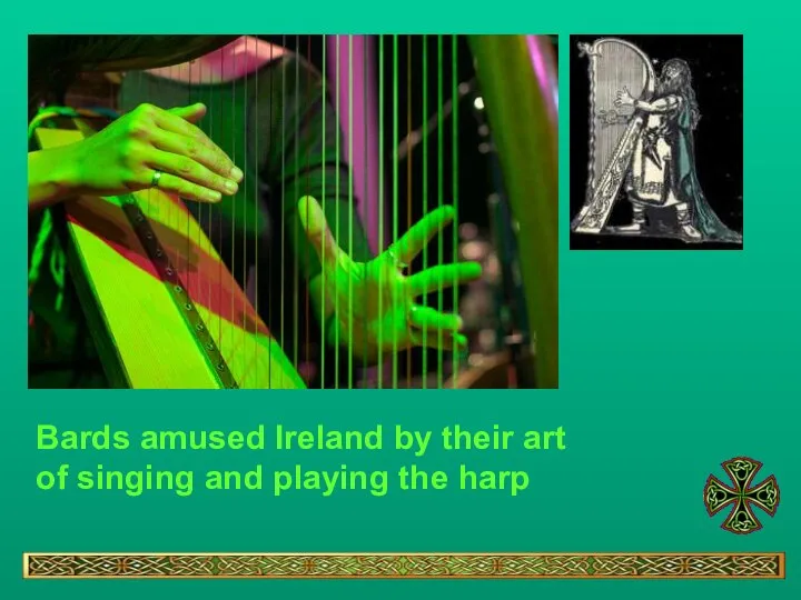 Bards amused Ireland by their art of singing and playing the harp
