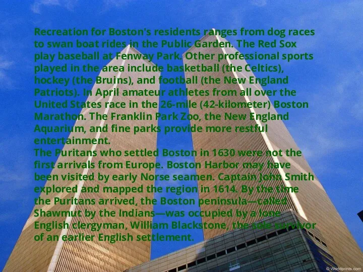 Recreation for Boston's residents ranges from dog races to swan boat