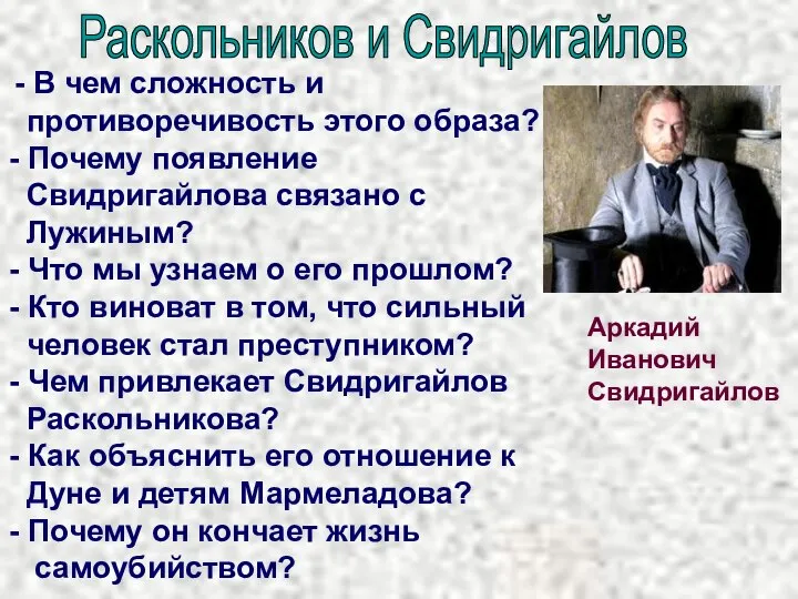 Раскольников и Свидригайлов - В чем сложность и противоречивость этого образа?