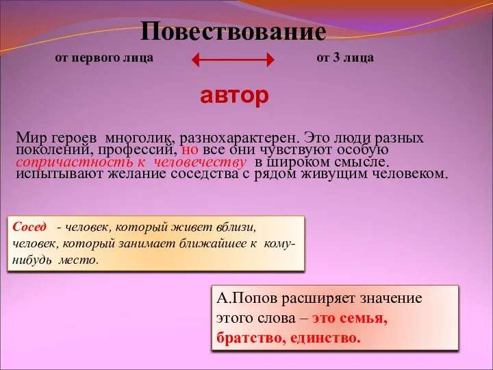 Мир героев многолик, разнохарактерен. Это люди разных поколений, профессий, но все