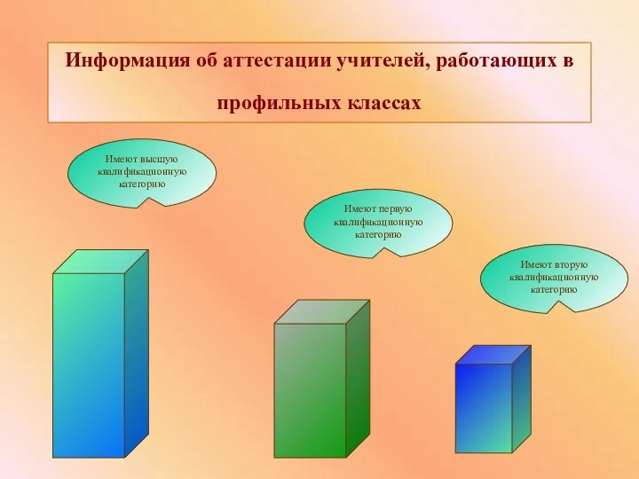 Имеют высшую квалификационную категорию Имеют первую квалификационную категорию Имеют вторую квалификационную