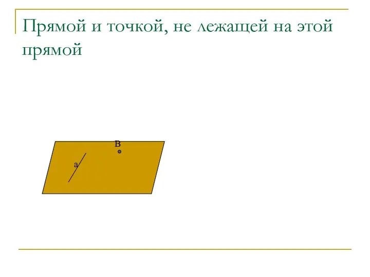 Прямой и точкой, не лежащей на этой прямой B a