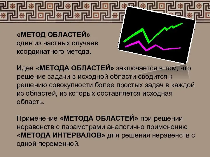 «МЕТОД ОБЛАСТЕЙ» один из частных случаев координатного метода. Идея «МЕТОДА ОБЛАСТЕЙ»