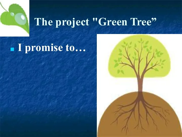 The project "Green Tree” I promise to…