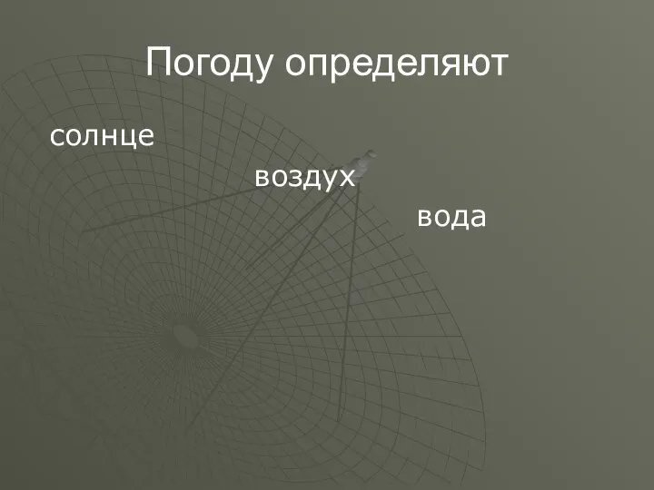 Погоду определяют солнце воздух вода