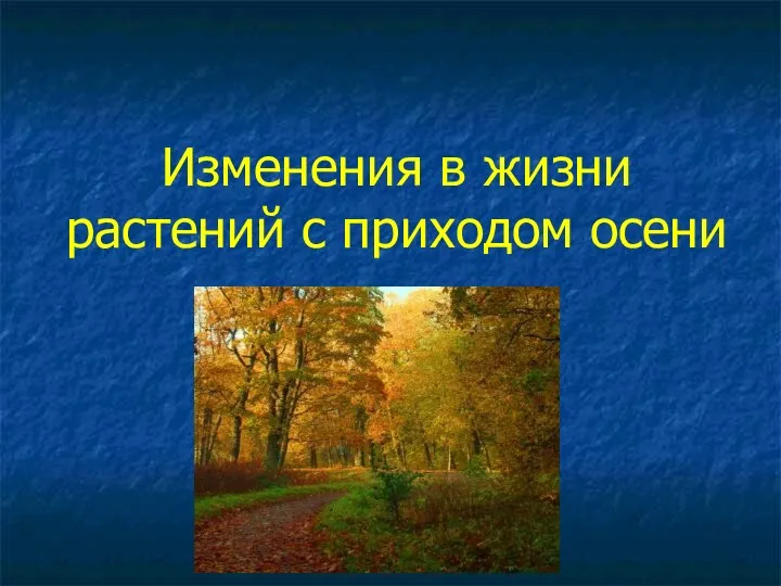 Изменения в жизни растений с приходом осени