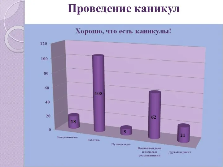 Проведение каникул