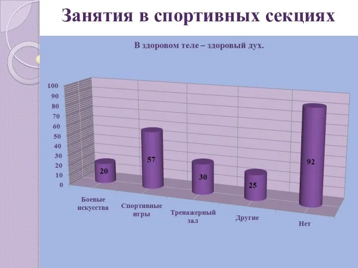 Занятия в спортивных секциях