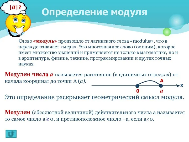 Слово «модуль» произошло от латинского слова «modulus», что в переводе означает