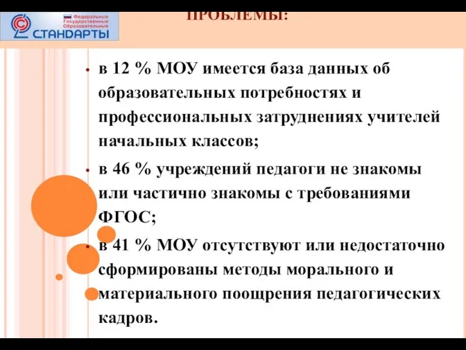 в 12 % МОУ имеется база данных об образовательных потребностях и