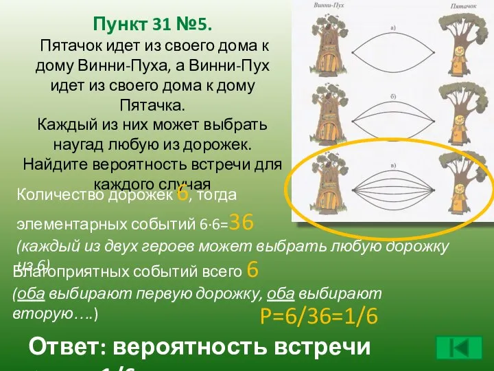 Пункт 31 №5. Пятачок идет из своего дома к дому Винни-Пуха,