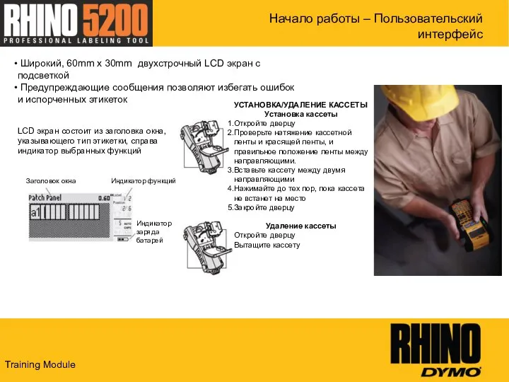 Начало работы – Пользовательский интерфейс Широкий, 60mm x 30mm двухстрочный LCD