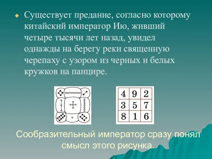 Сообразительный император сразу понял смысл этого рисунка. Существует предание, согласно которому