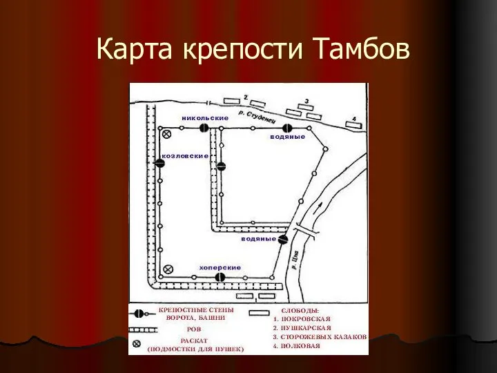 Карта крепости Тамбов