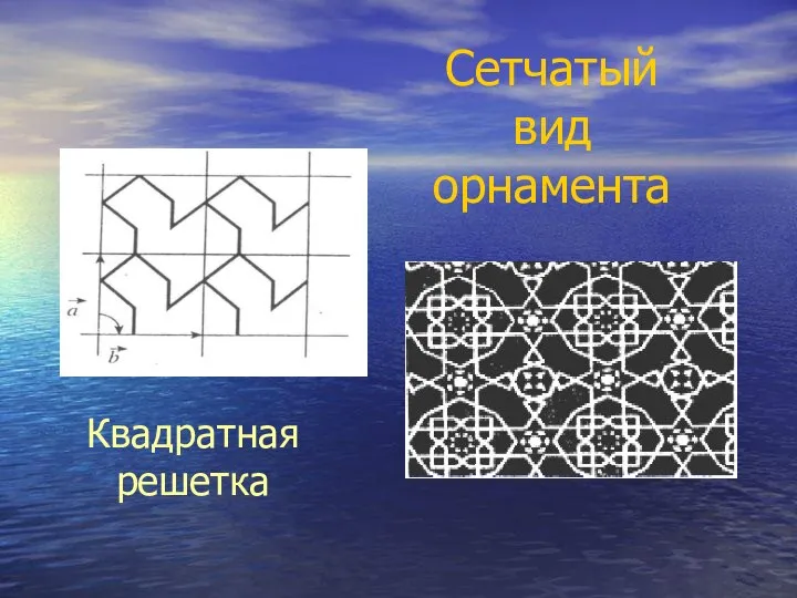 Сетчатый вид орнамента Квадратная решетка