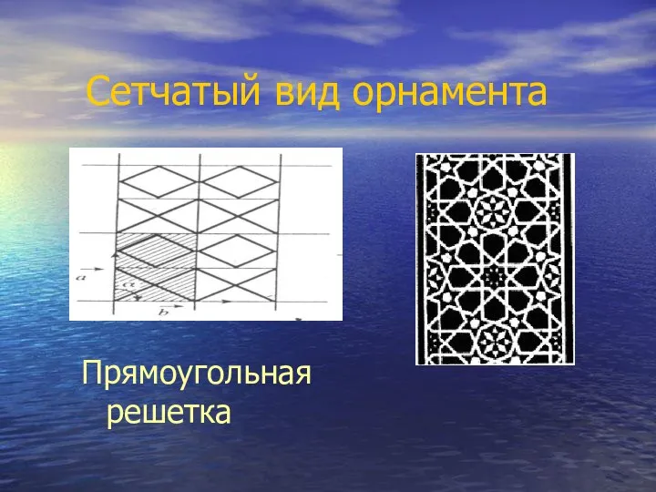 Сетчатый вид орнамента Прямоугольная решетка