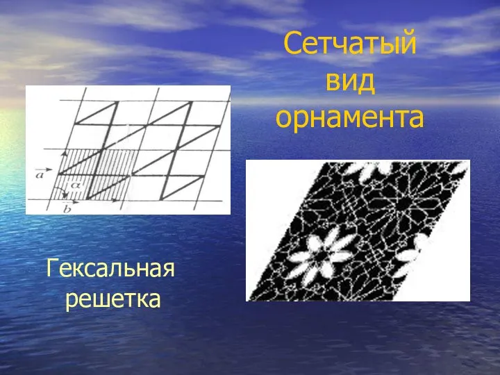 Сетчатый вид орнамента Гексальная решетка