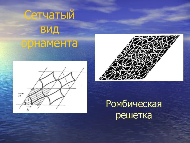 Сетчатый вид орнамента Ромбическая решетка