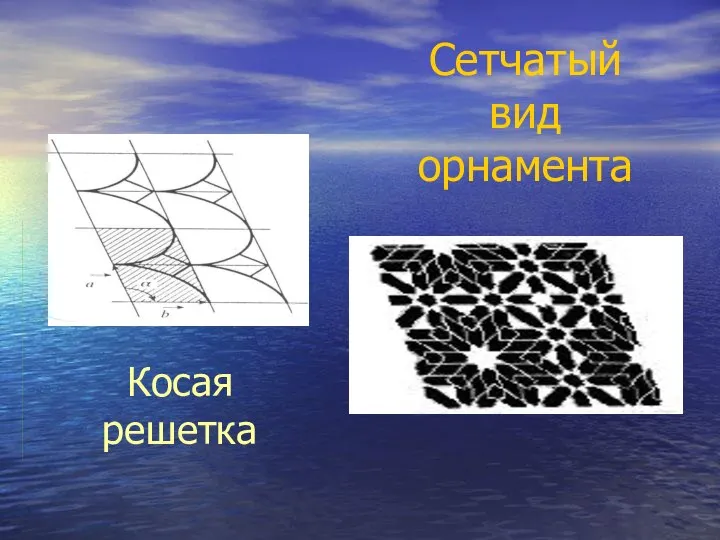 Сетчатый вид орнамента Косая решетка