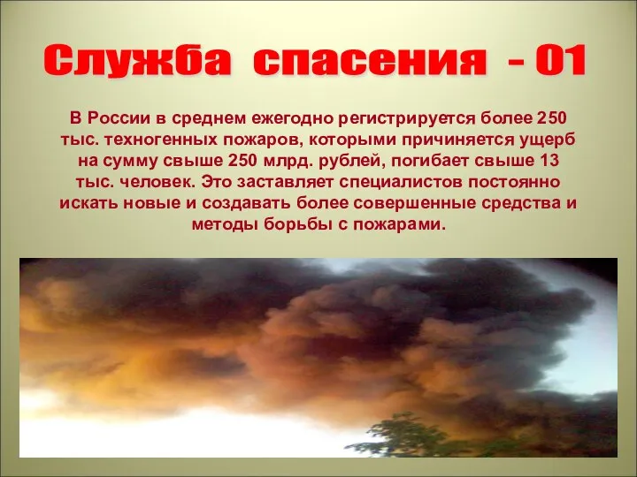 В России в среднем ежегодно регистрируется более 250 тыс. техногенных пожаров,