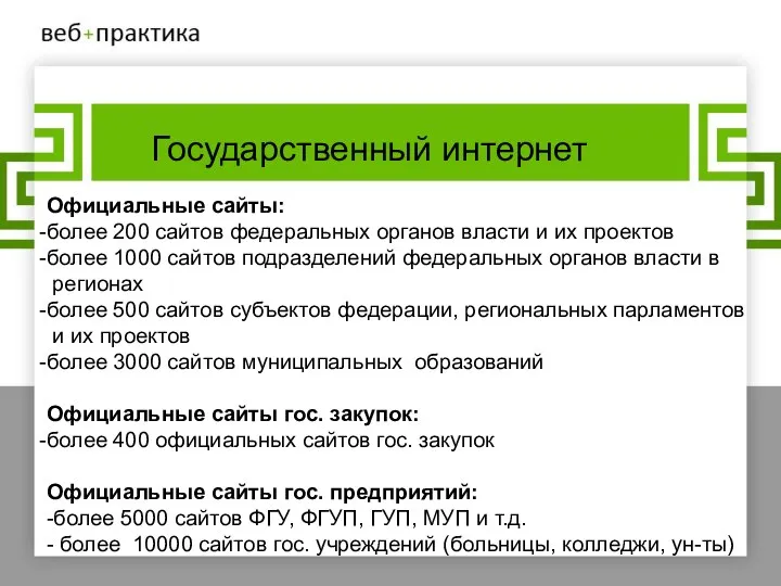 Государственный интернет Официальные сайты: более 200 сайтов федеральных органов власти и