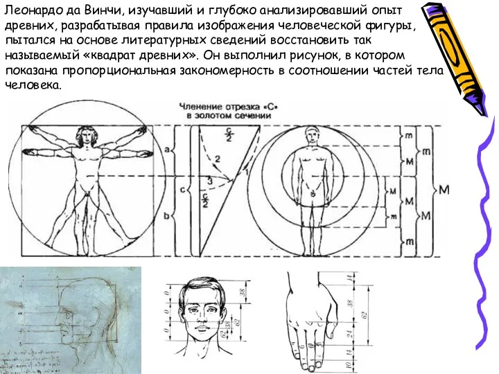 Леонардо да Винчи, изучавший и глубоко анализировавший опыт древних, разрабатывая правила