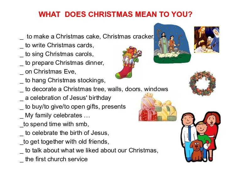 WHAT DOES CHRISTMAS MEAN TO YOU? _ to make a Christmas