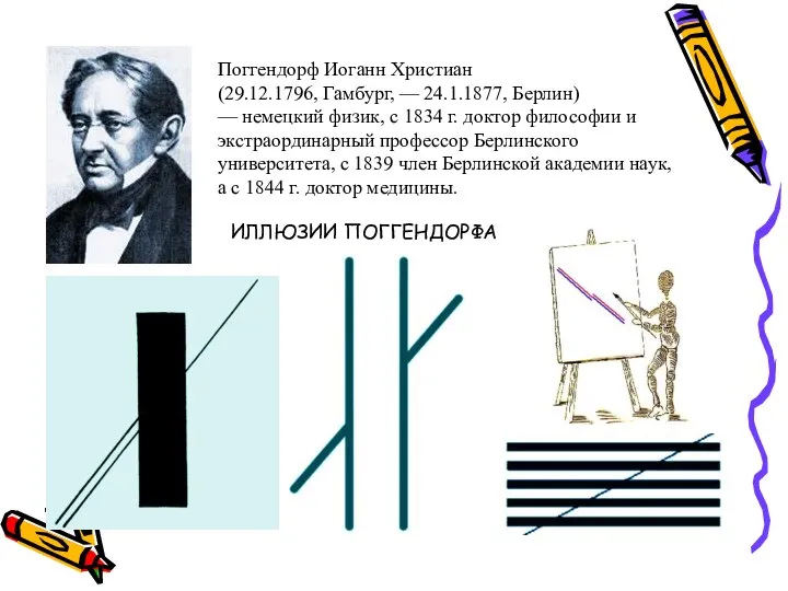 Поггендорф Иоганн Христиан (29.12.1796, Гамбург, — 24.1.1877, Берлин) — немецкий физик,