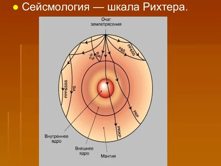 Сейсмология — шкала Рихтера.