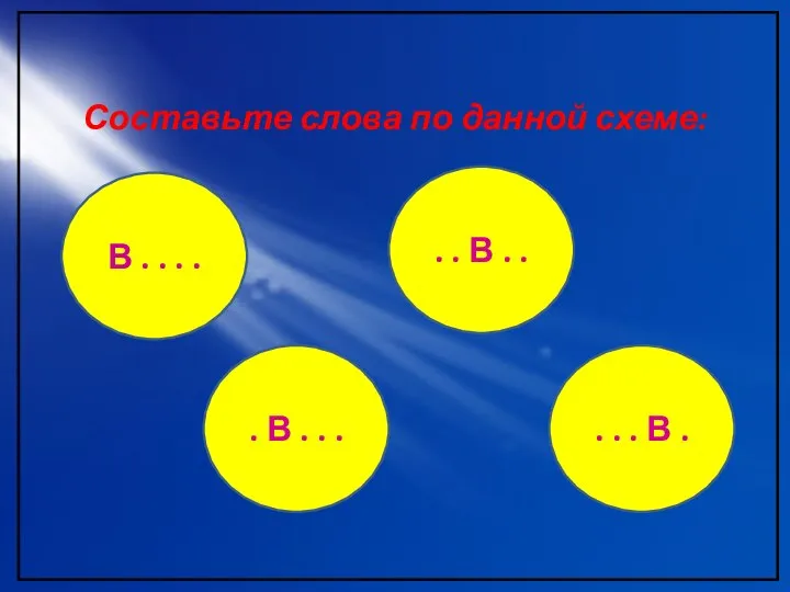 Составьте слова по данной схеме: В . . . . .