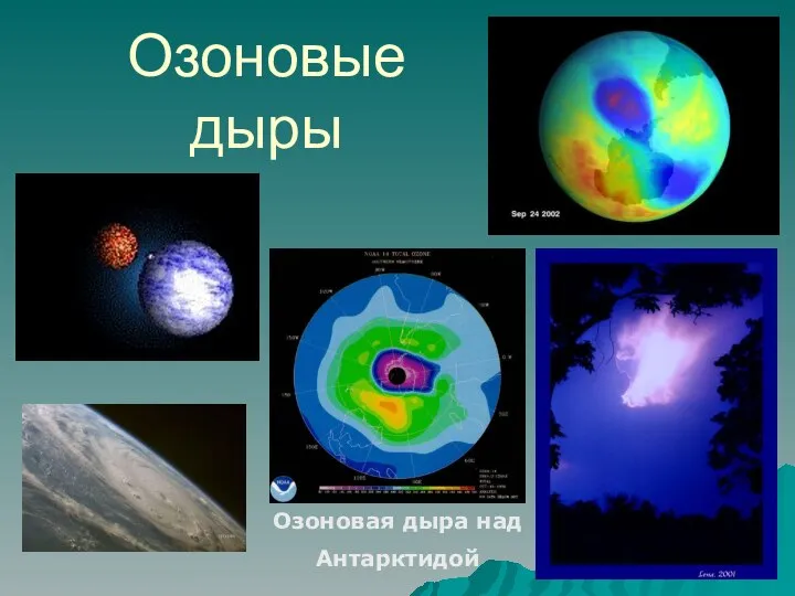 Озоновые дыры Озоновая дыра над Антарктидой