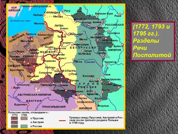 (1772, 1793 и 1795 гг.). Разделы Речи Посполитой