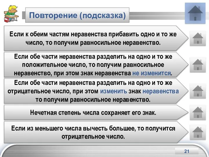 Повторение (подсказка) Если к обеим частям неравенства прибавить одно и то