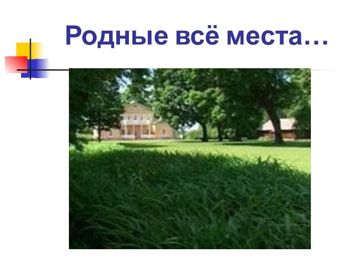 Родные всё места…