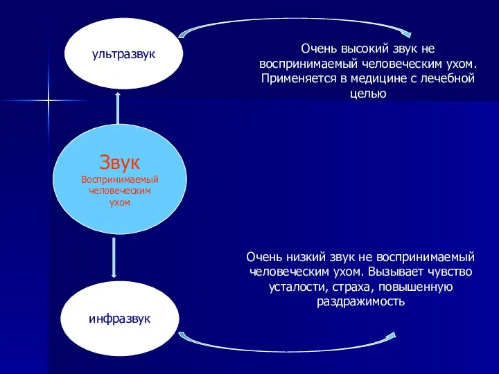 Звук Воспринимаемый человеческим ухом ультразвук инфразвук Очень высокий звук не воспринимаемый