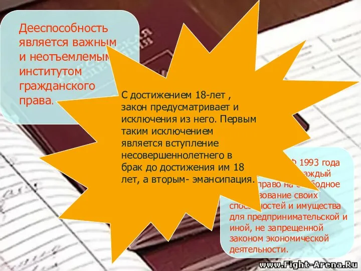 Дееспособность является важным и неотъемлемым институтом гражданского права. Дееспособность является важным