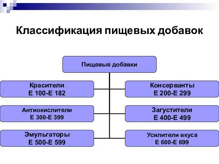 Классификация пищевых добавок