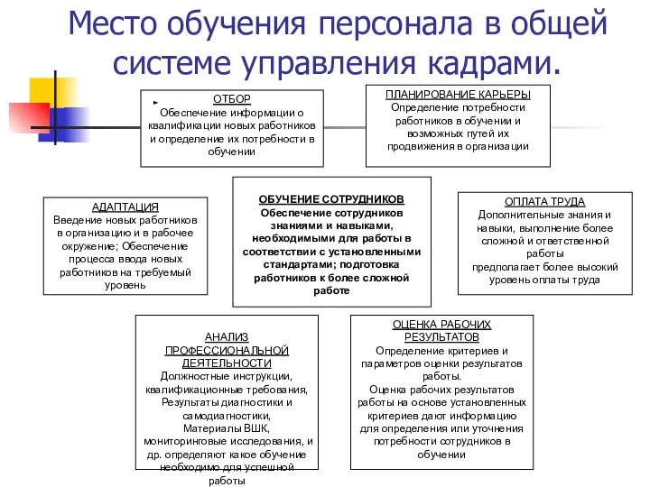 ОТБОР Обеспечение информации о квалификации новых работников и определение их потребности